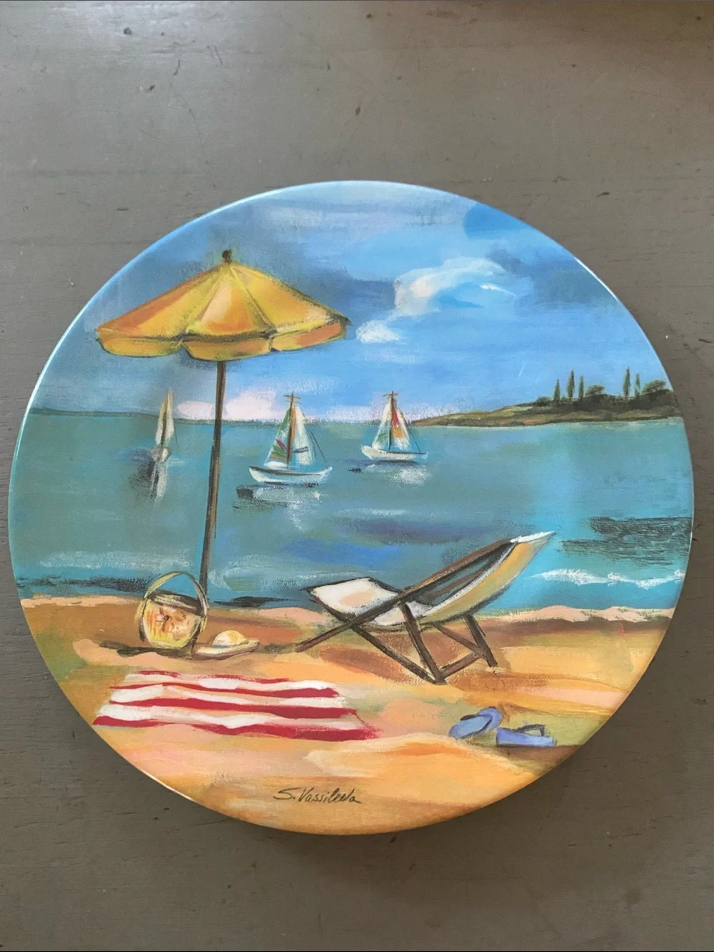 🏖️ Set of 4 Coca Cola Vintage Melamine Beach Salad Plates — 2002